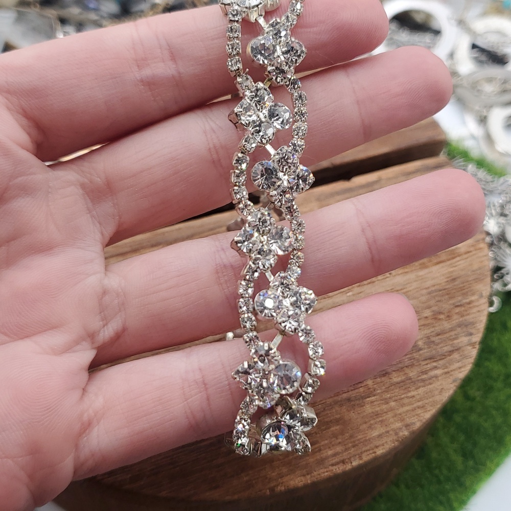 Silver Tone Sparkle Fire Crystal Tennis Bracelet - Women Jewelry B3435 - Picture 3 of 5